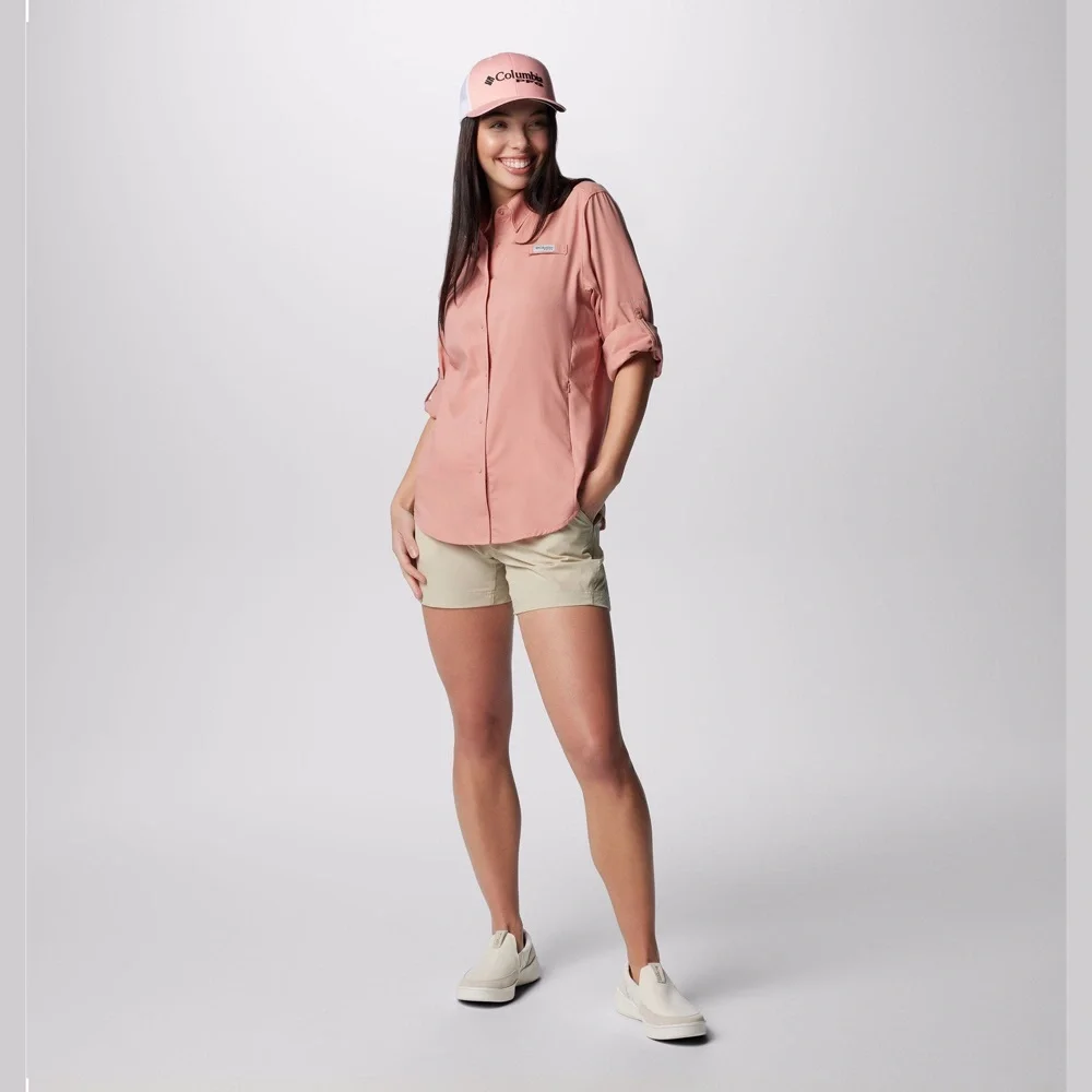 Columbia Pink Button-Up Women's Top - Picture 3 of 12